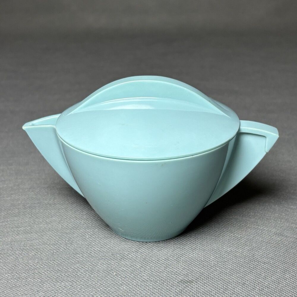 Vintage Mallo-Ware Blue Creamer with Lid #42 Melamine Melmac MCM Retro 1950s